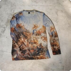 Manfinity Size L Mesh Artistic Long Sleeve Shirt